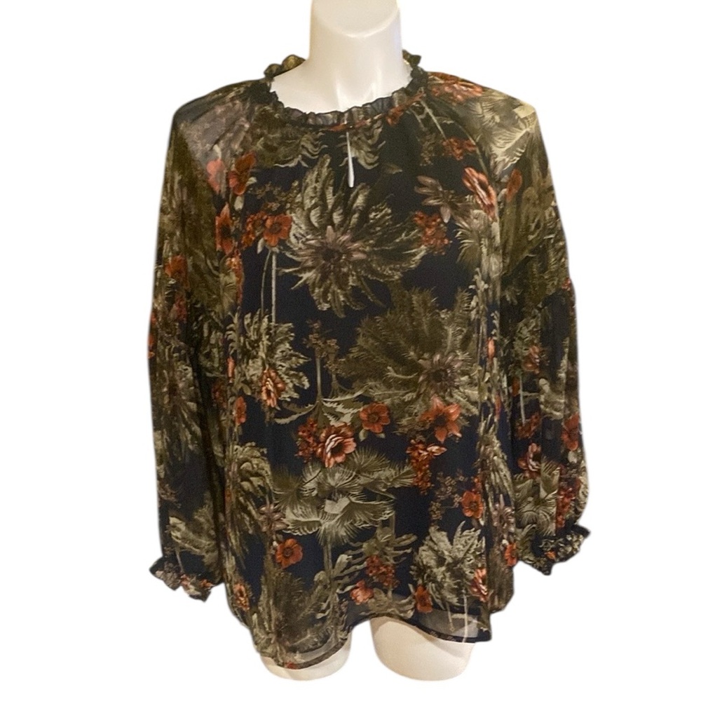 Elegant Floral Long Sleeve Blouse